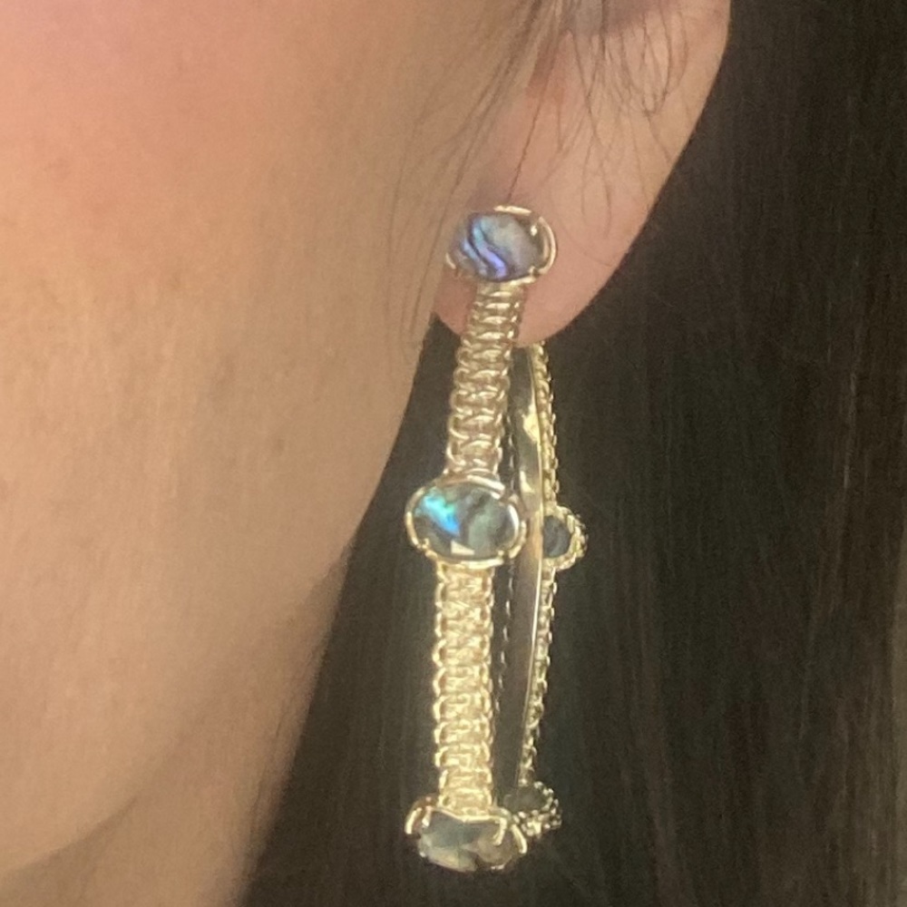 Kendra Scott Hoops w/Abalone Station Stones